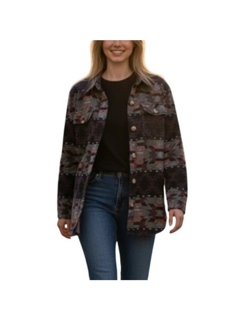 Victory Outfitters Western Wine Plaid Shacket Shirt size Large NEW